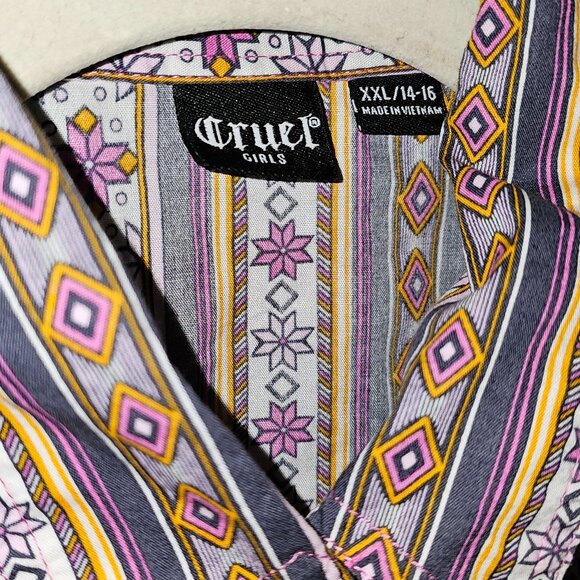 Cruel Girls Flashy Button down Size 14-16 - Picture 3 of 3